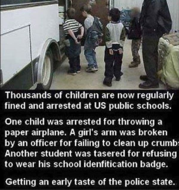 The same photograph recaptioned in 2012 as a claim about US schools.